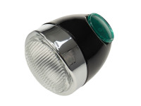 2. Chance Scheinwerfer Eierlampe 102mm Komplett Schwarz Nachbau (mittige Befestigung)